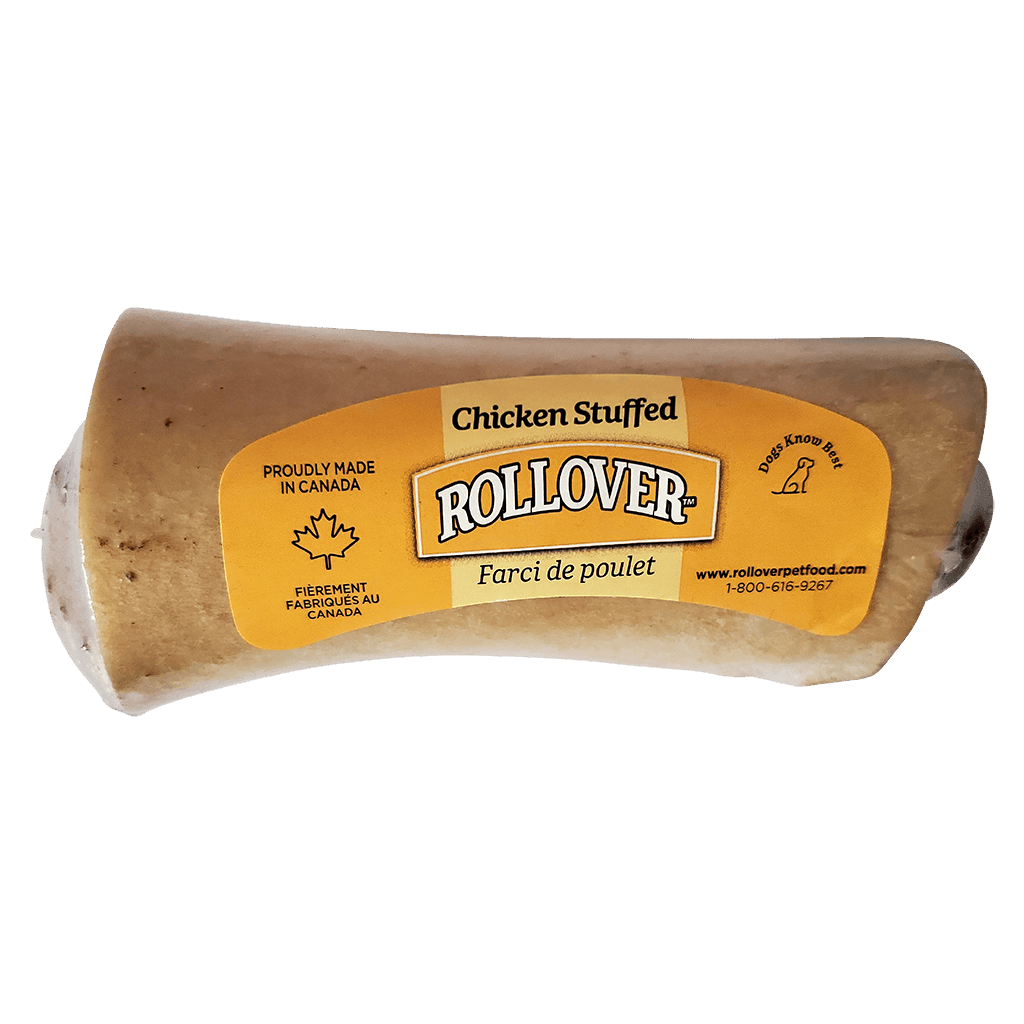 Rollover Stuffed Dog Bone Chicken - Small - Natural Chews - Rollover - PetMax Canada