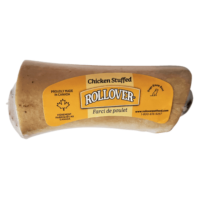 Rollover Stuffed Dog Bone Chicken - Small - Natural Chews - Rollover - PetMax Canada