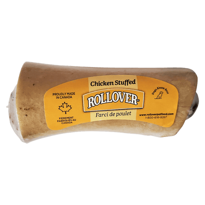 Rollover Stuffed Dog Bone Chicken - Small - Natural Chews - Rollover - PetMax Canada