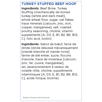 Rollover Stuffed Hoof Turkey - Turkey - Natural Chews - Rollover - PetMax Canada