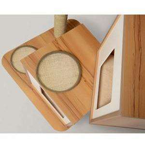 Vesper Cat Furniture V-Double Walnut  Cat Scratching Posts  | PetMax Canada