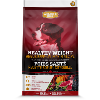 Wholesome Blend Dog Food Healthy Weight Beef & Pumpkin Recipe 10.2 Kg Dog Food 10.2 Kg | PetMax Canada