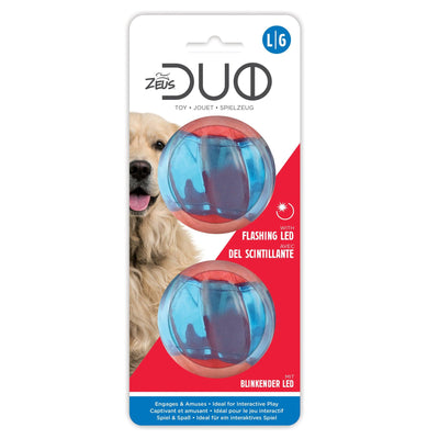 Zeus Duo Dog Toy Ball With Flashing LED - Small: 2 Pack - Dog Toys - Zeus - PetMax Canada