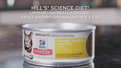 Nourriture pour chats Hill's Science Diet Adult Urinary Hairball Control Entrée de poulet savoureuse 