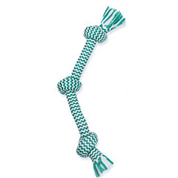 Mammoth Fresh Mint Triple Knot Rope Bone Small - 15 inches Dog Toys Small - 15 inches | PetMax Canada