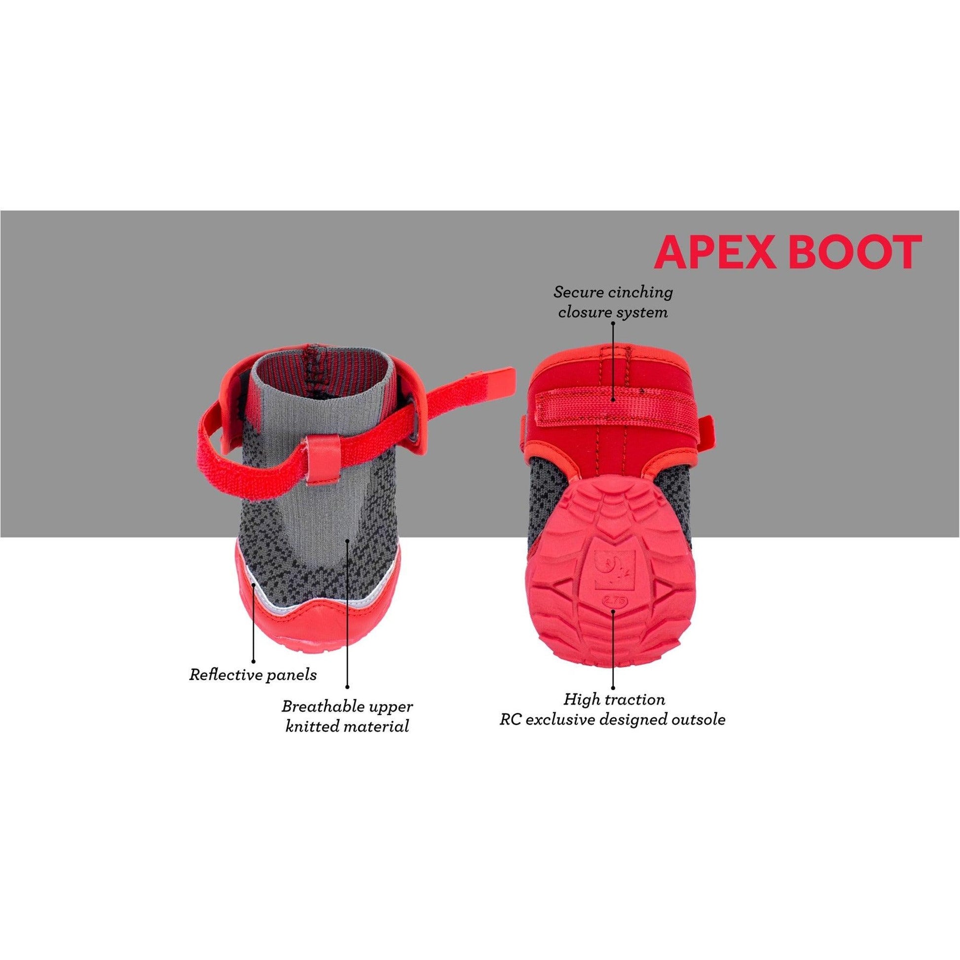 RC Dog Apex Dog Boot Dark Grey / Goji Berry - Small - Boots - RC Pet Products - PetMax Canada