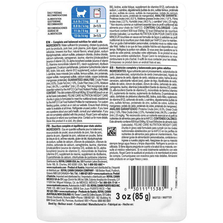 Royal Canin Cat Pouches Chunks In Gravy Adult Weight Care - 85g - Canned Cat Food - Royal Canin - PetMax Canada