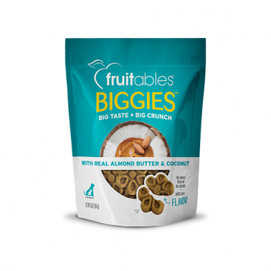 Fruitables Biggies Dog Treats Almond Butter & Coconut  Dog Treats  | PetMax Canada