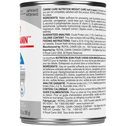 Royal Canin Canned Dog Food Weight Care Loaf In Sauce - 385g - Canned Dog Food - Royal Canin - PetMax Canada