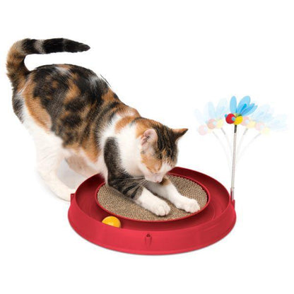 Catit Play Scratch Pad, Bee And Ball - Red - Cat Toys - Catit - PetMax Canada