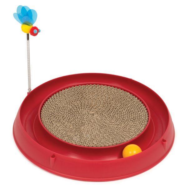 Catit Play Scratch Pad, Bee And Ball - Red - Cat Toys - Catit - PetMax Canada