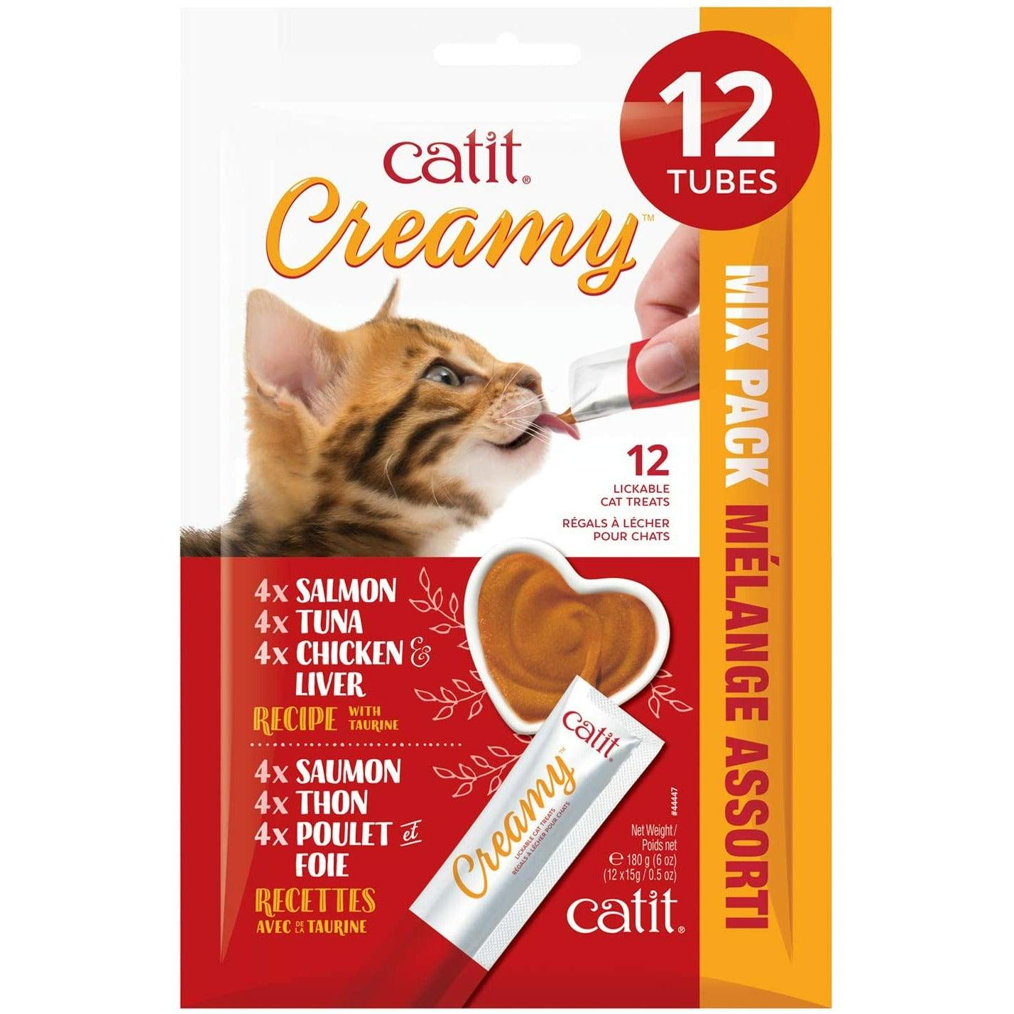 CatIt Creamy Lickable Treats Assorted - 12 Pack - Cat Treats - Catit - PetMax Canada