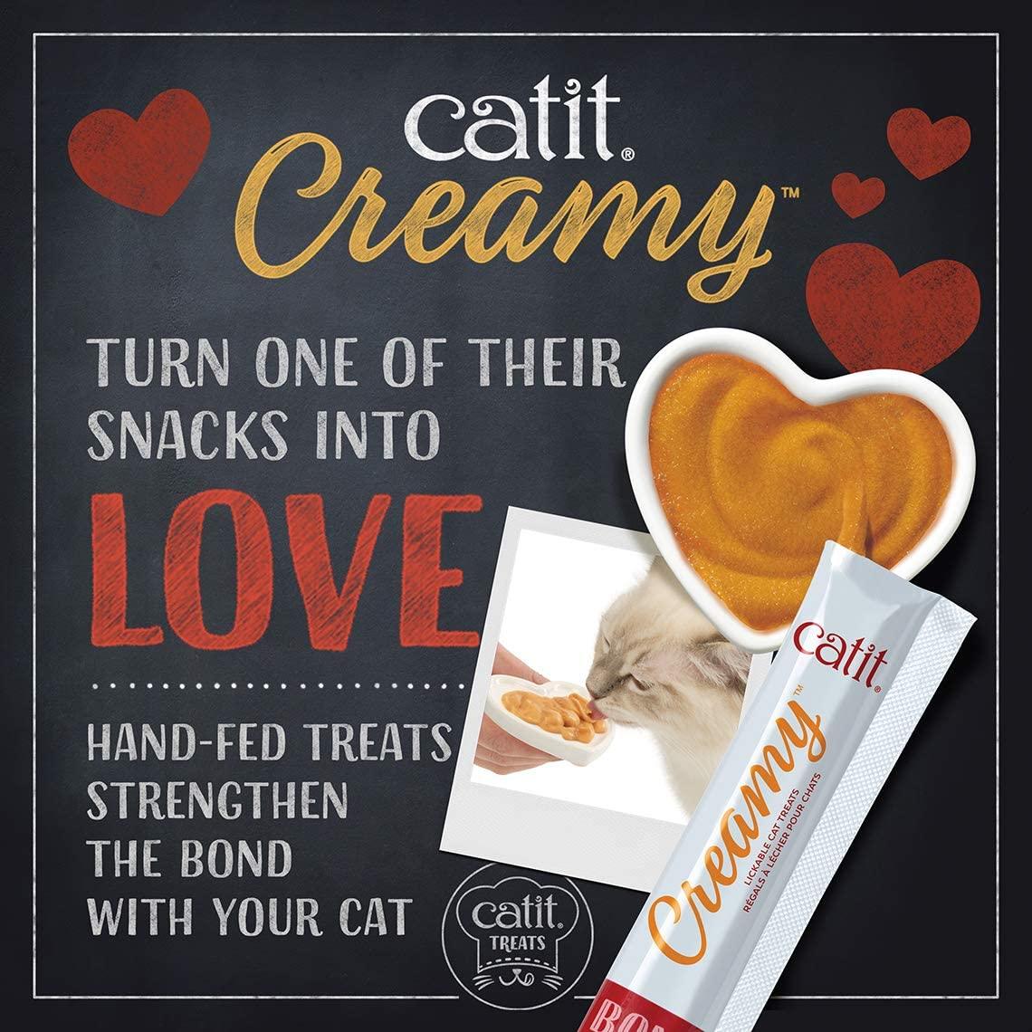 CatIt Creamy Lickable Treats Salmon - 5 Pack - Cat Treats - Catit - PetMax Canada