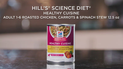 Nourriture pour chiens Hill's Science Diet Adult Healthy Cuisine Ragoût de poulet rôti, de carottes et d'épinards 