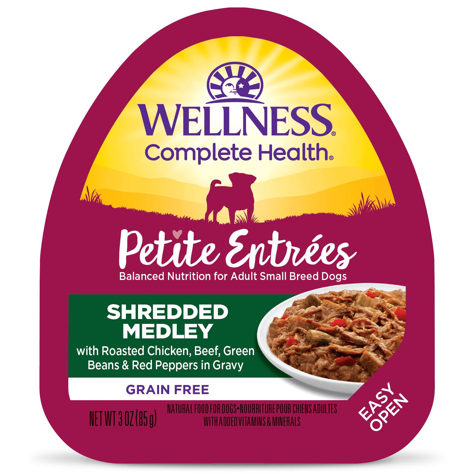 Wellness Petite Entrées Shredded Medley Tender Chicken, Turkey, Carrots & Green Beans Wet Dog Food  Canned Dog Food  | PetMax Canada