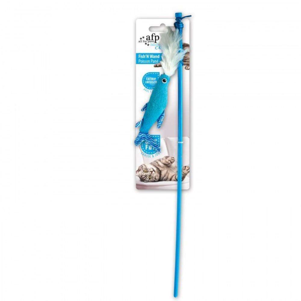 All For Paws Cat Toy Fish 'N Wand Blue Cat Toys Blue | PetMax Canada