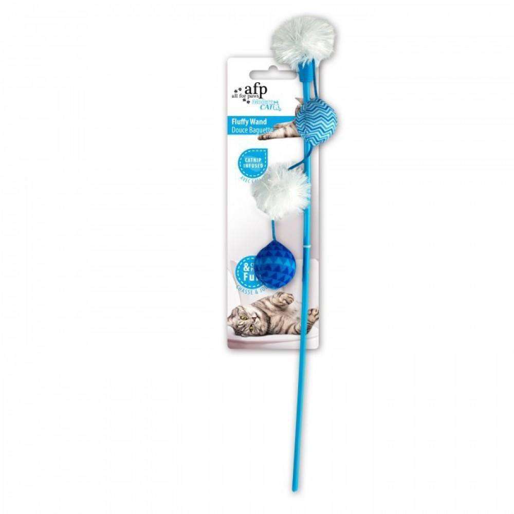All For Paws Cat Toy Fluffy Wand Blue Cat Toys Blue | PetMax Canada