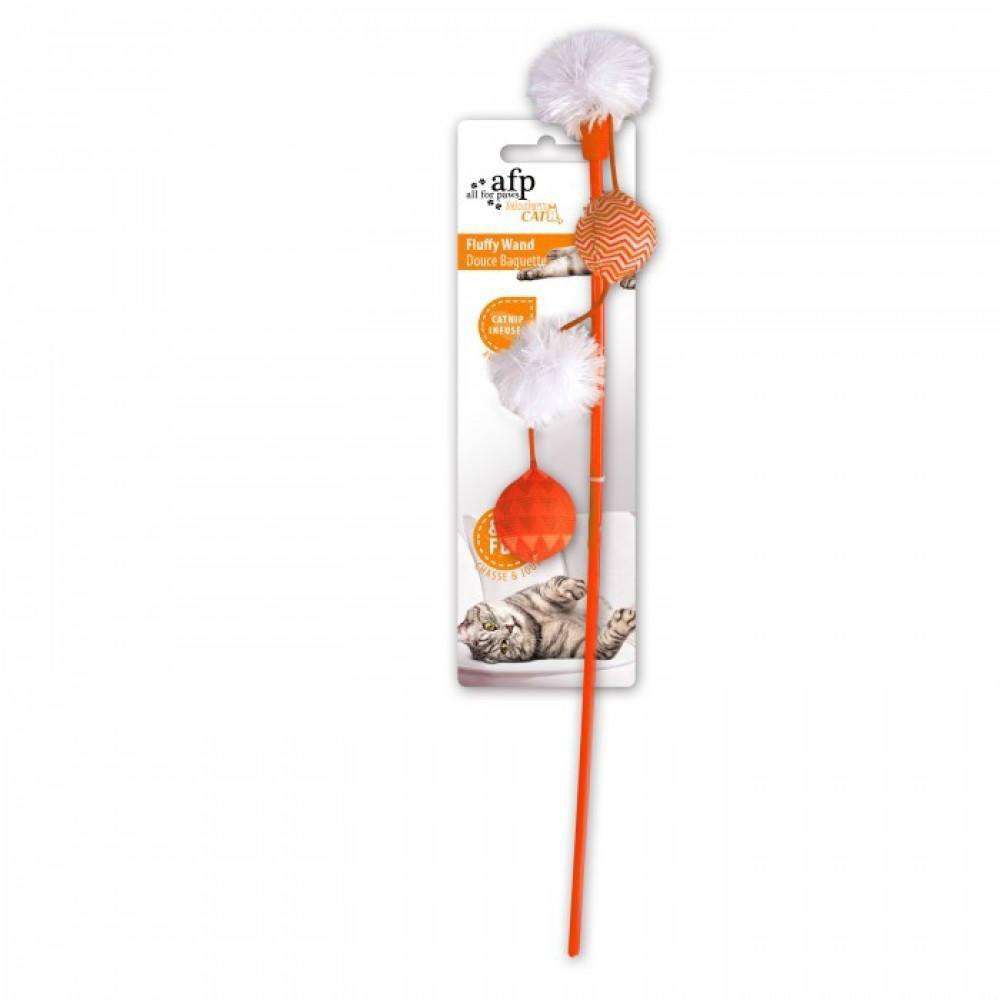 All For Paws Cat Toy Fluffy Wand Orange Cat Toys Orange | PetMax Canada