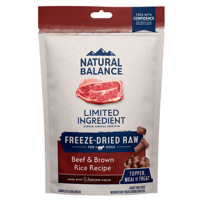 Natural Balance Limited Ingredient Diet Freeze Dried Raw Beef & Brown Rice Recipe Dog Food  Dog Treats  | PetMax Canada