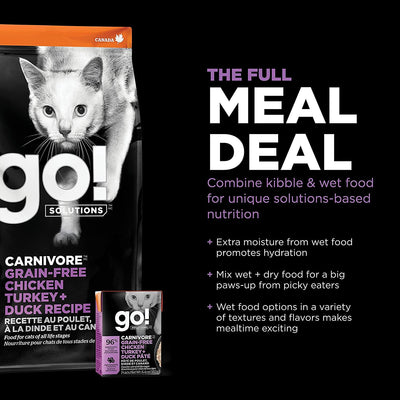 Go! Carnivore Cat Grain Free Chicken, Turkey, & Duck - 1.36 Kg - Cat Food - Go! - PetMax Canada