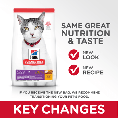 Hill's Science Diet Adult 11+ Chicken Recipe cat food - 1.58 Kg - Cat Food - Hill's Science Diet - PetMax Canada