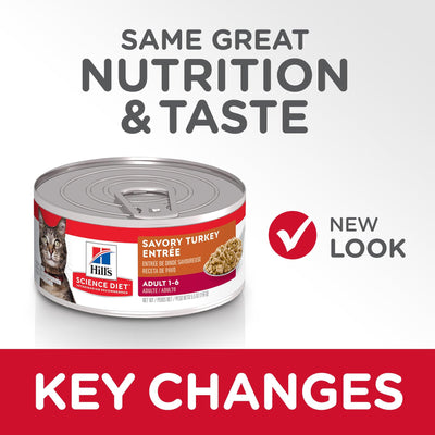 Hill's Science Diet Canned Cat Food Adult Turkey Entrée - 156g - Canned Cat Food - Hill's Science Diet - PetMax Canada