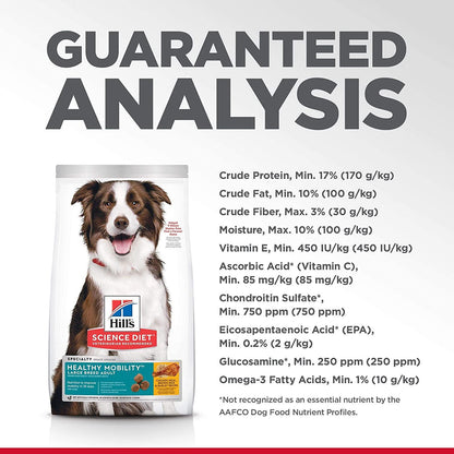 Hill's Science Diet Dry Dog Food, Adult, Large Breed, Healthy Mobility for Joint Health, Chicken Meal, Brown Rice & Barley Recipe, 30 lb. Bag - 13.6 Kg - Dog Food - Hill's Science Diet - PetMax Canada