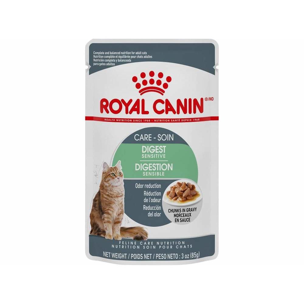 Royal Canin Cat Pouches Chunks In Gravy Adult Digest Sensitive  Canned Cat Food  | PetMax Canada