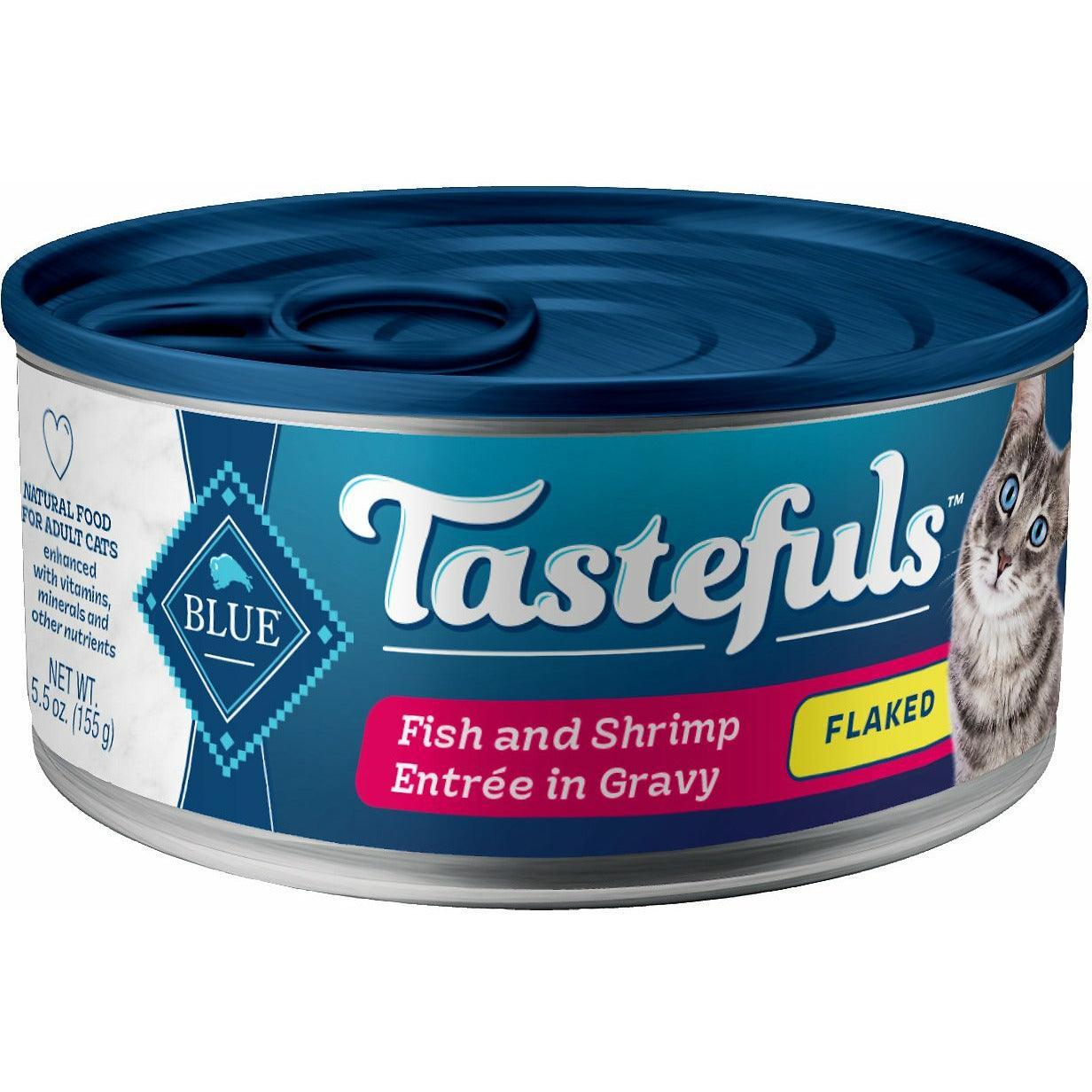 Blue Buffalo Tastefuls Adult Fish And Shrimp Entree in Gravy Flaked - 156g - Canned Cat Food - Blue Buffalo - PetMax Canada