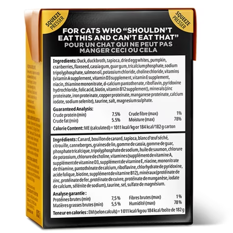 Go! Cat Food Sensitivities L.I.D. Grain Free Tetra Pak Duck  Canned Cat Food  | PetMax Canada