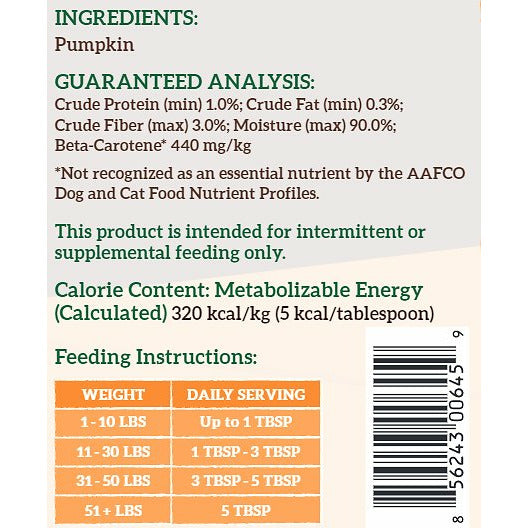 Nature's Logic Canned Dog Food Pumpkin Puree  Canned Dog Food  | PetMax Canada