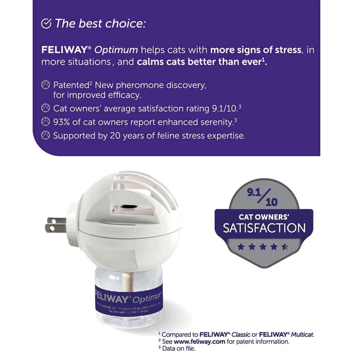 Feliway Optimum Enhanced Calming Pheromone 30 Day Cat Diffuser Refill PetMax