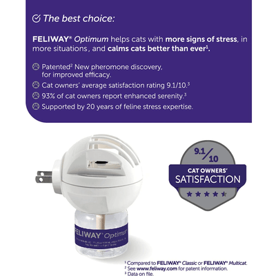 Feliway Optimum Enhanced Calming Pheromone 30 Day Cat Diffuser Refill - Default Title - Cat Health Care - Feliway - PetMax Canada