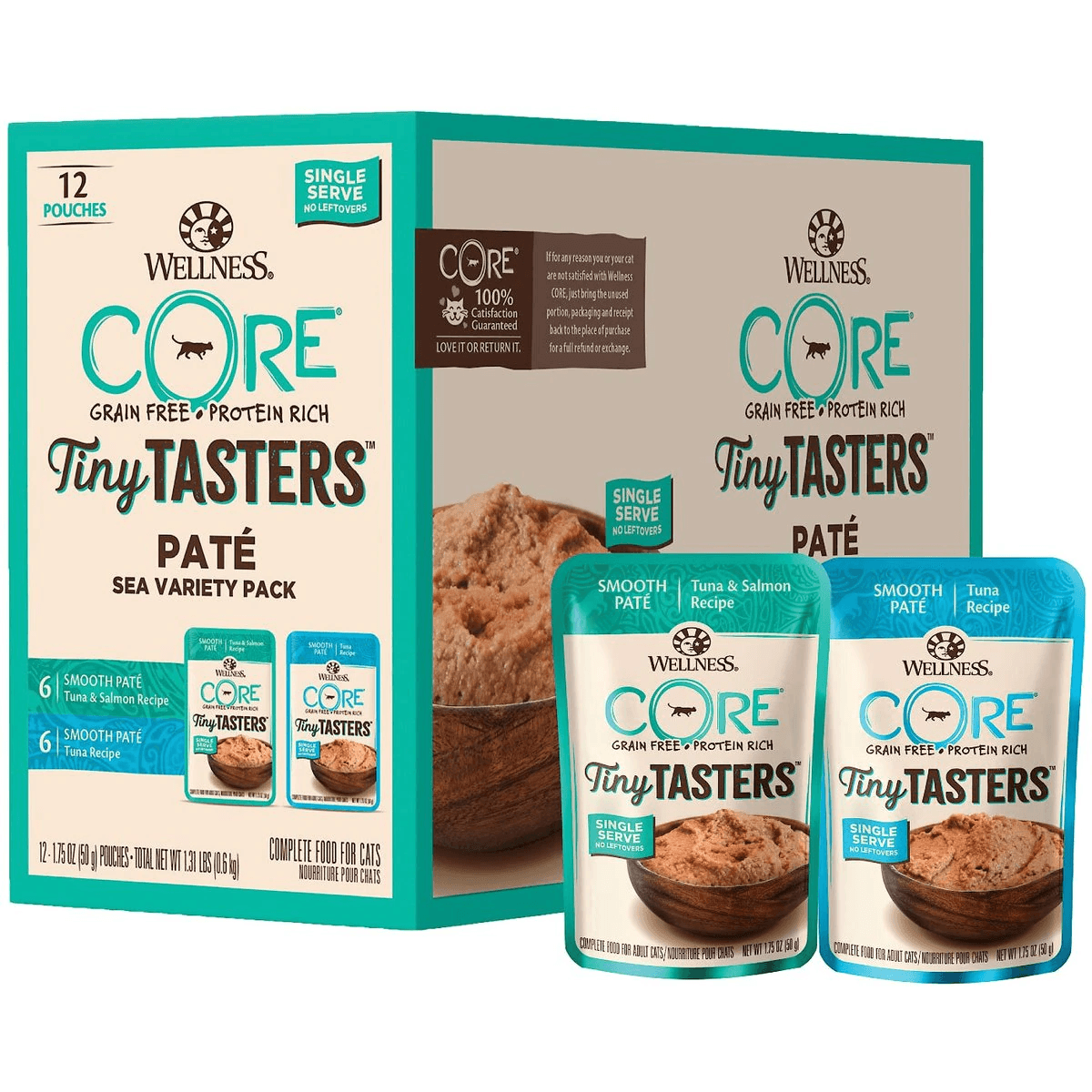 Wellness CORE Tiny Tasters Pâté Sea Variety Pack - 12 x 50g - Canned Cat Food - Wellness - PetMax Canada