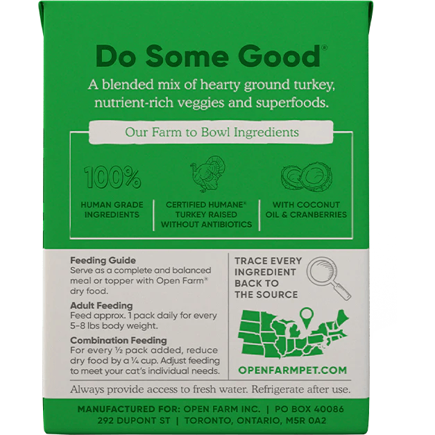 Open Farm Wet Cat Food Homestead Turkey Rustic Blend - 156g - Canned Cat Food - Open Farm - PetMax Canada
