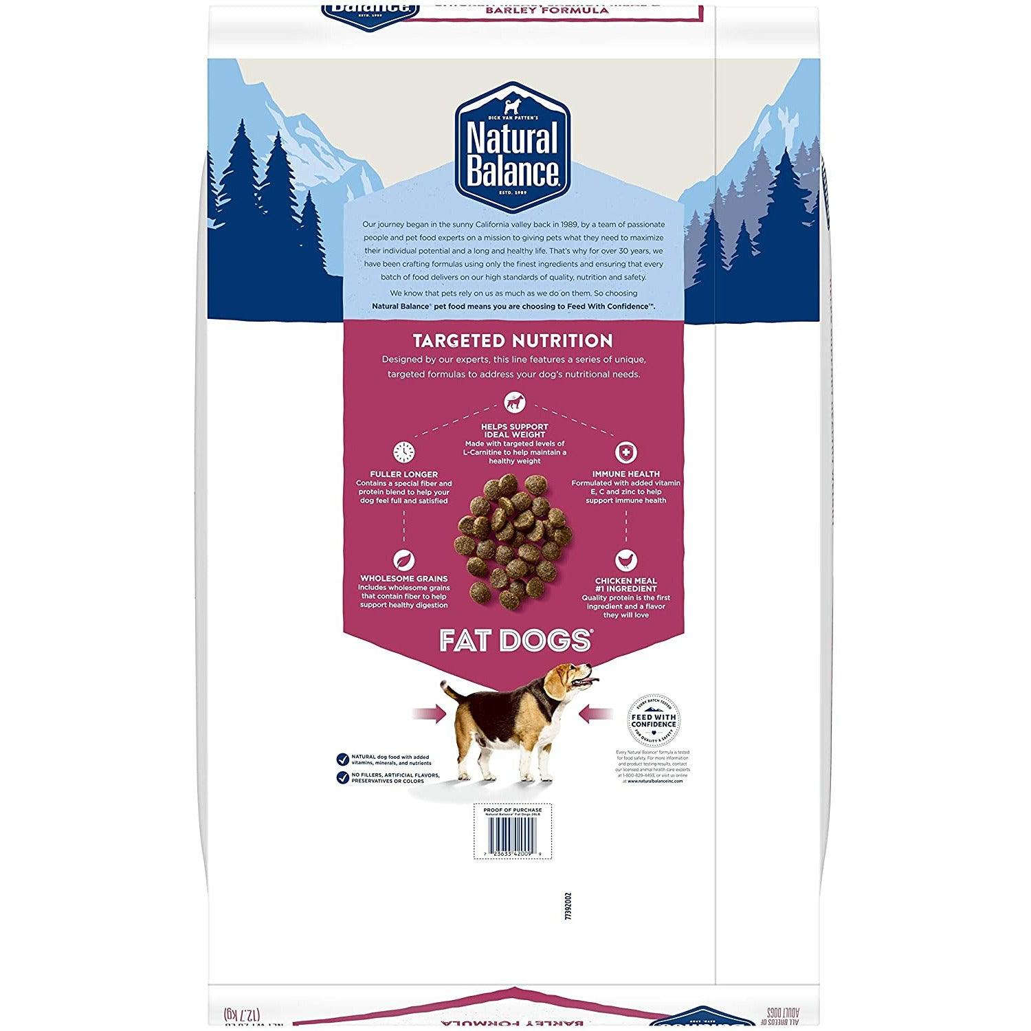 Natural Balance Targeted Nutrition Fat Dogs Low Calorie Dog Food - 1.81 Kg - Dog Food - Natural Balance - PetMax Canada