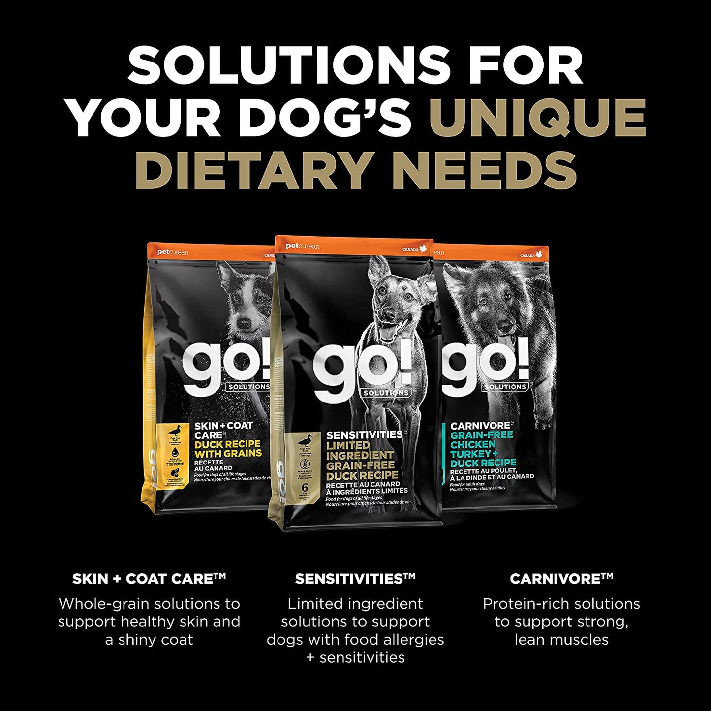 GO! SENSITIVITIES Limited Ingredient Grain Free Duck recipe for dogs  Dog Food  | PetMax Canada