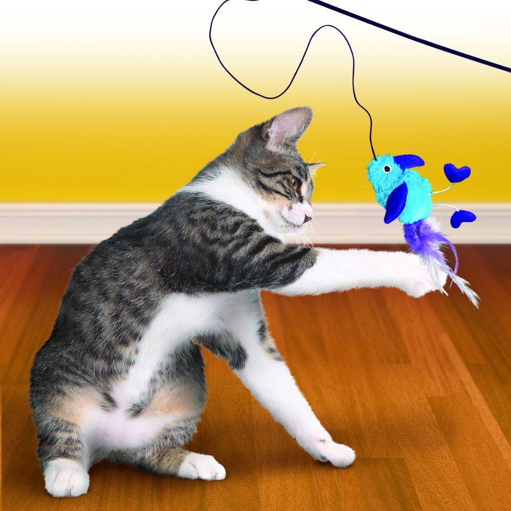 Kong Cat Toy Feather Teaser Assorted Characters - Feather Teaser - Cat Toys - Kong - PetMax Canada