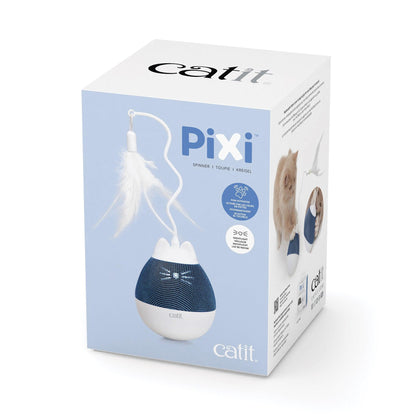 Catit Pixi Spinner Electronic Cat Toy White & Blue - Default Title - Cat Toys - Catit - PetMax Canada