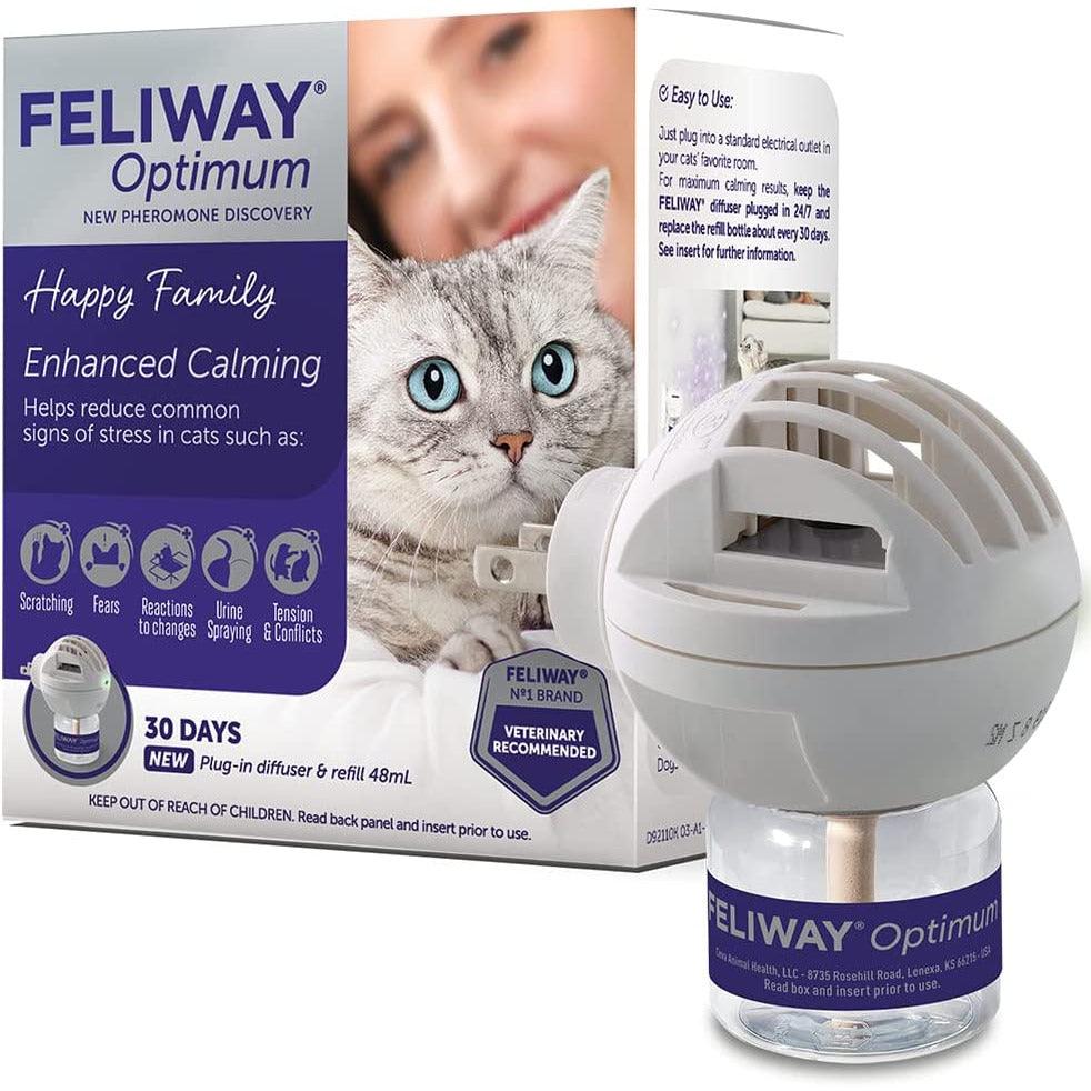 FELIWAY Optimum Cat, Enhanced Calming Pheromone Diffuser, 30 Day Starter Kit  Cat Health Care  | PetMax Canada