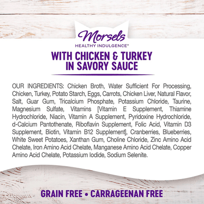 Wellness Healthy Indulgence Morsels Chicken & Turkey Wet Cat Food - 85g - Canned Cat Food - Wellness - PetMax Canada