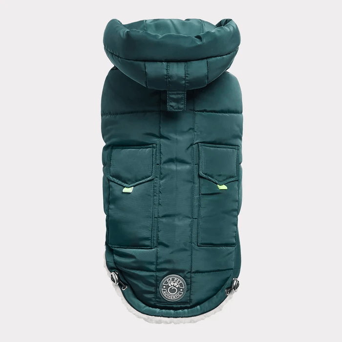 GF Pet Super Puff Parka Teal For Dogs - X-Small - Coats - GF Pet - PetMax Canada