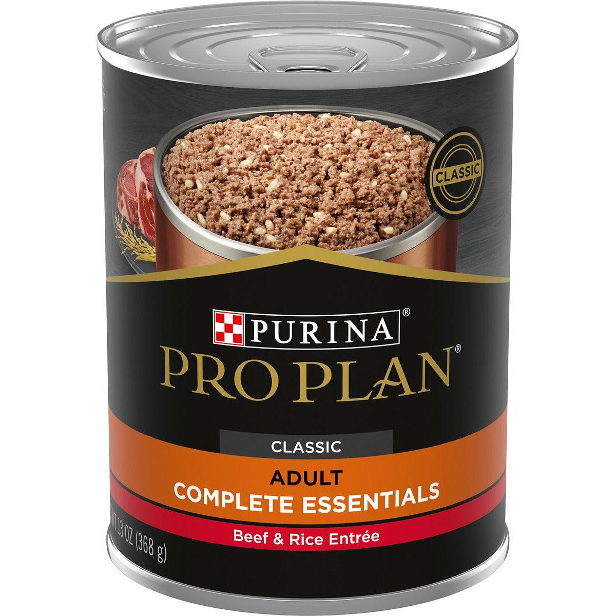 Purina Pro Plan High Protein Pate Beef & Rice Entree Wet Dog Food - 368g - Canned Dog Food - Purina Pro Plan - PetMax Canada