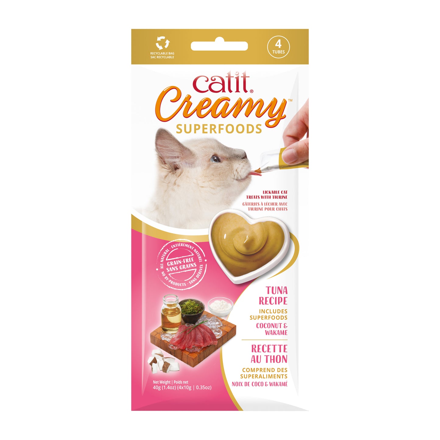 Catit Creamy Superfood Treats Tuna with Coconut & Wakame  Cat Treats  | PetMax Canada