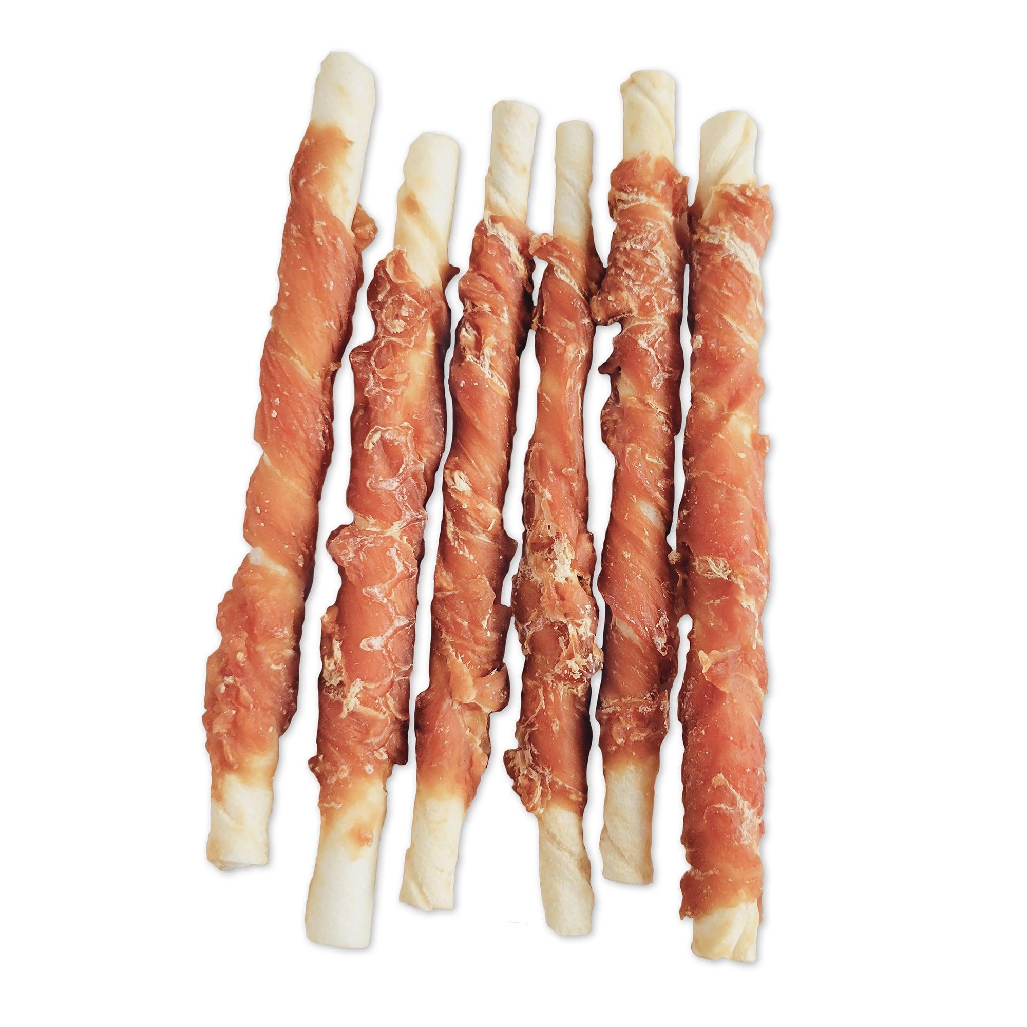 Dogit Snack Bar Dog Treats Chicken Rawhide Twist - Small: 10cm / 6 Pack - Dog Treats - Dogit - PetMax Canada