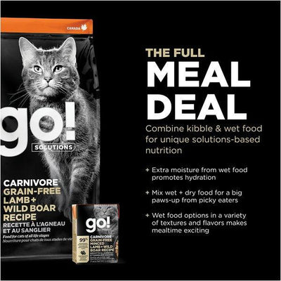 Go! Cat Food Carnivore Grain Free Tetra Pak Lamb & Boar - 182g - Canned Cat Food - Go! - PetMax Canada
