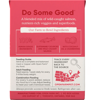 Open Farm Wet Cat Food Wild Caught Salmon Rustic Blend - 156g - Canned Cat Food - Open Farm - PetMax Canada