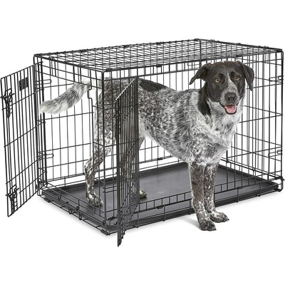 Bud'Z Deluxe Dog Crate With Double Door - Small: 24" x 17" x 19" - Wire Crates - Bud'Z - PetMax Canada