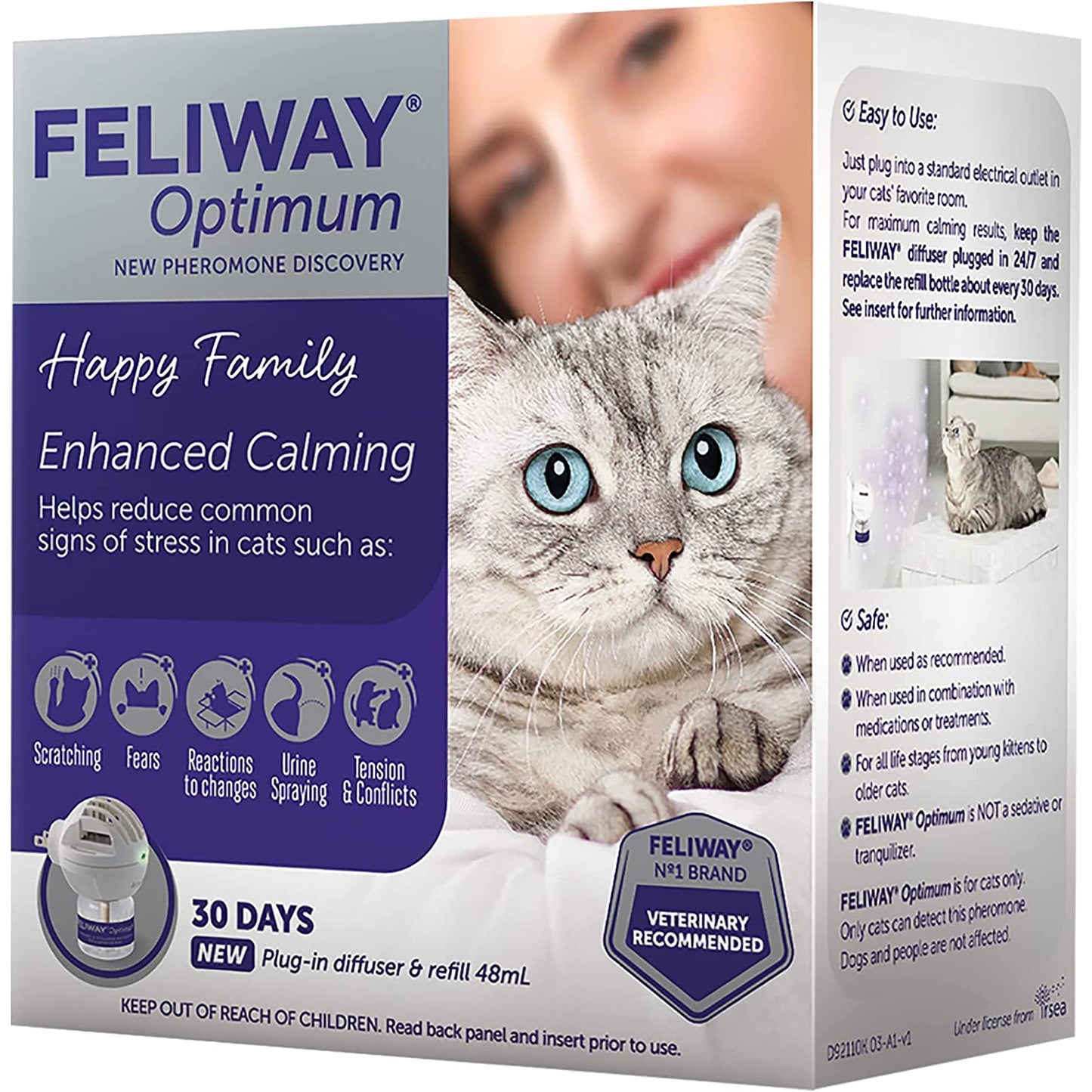 FELIWAY Optimum Cat, Enhanced Calming Pheromone Diffuser, 30 Day Starter Kit  Cat Health Care  | PetMax Canada