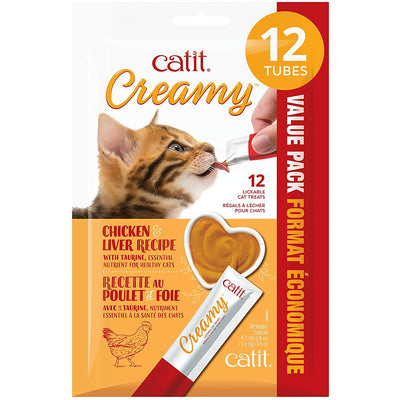 CatIt Creamy Lickable Treats Chicken & Liver 12 Pack Cat Treats 12 Pack | PetMax Canada